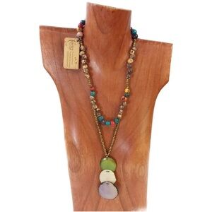Natural Materials Layered Look Necklace #3
